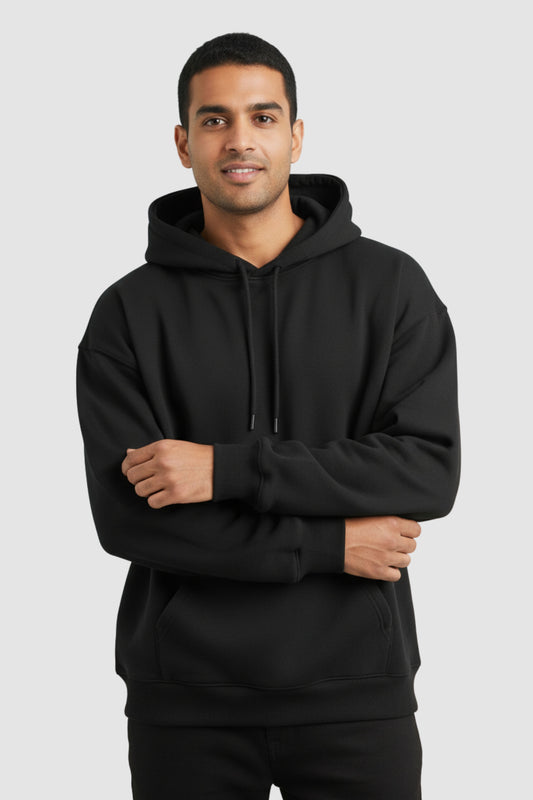 Men Regular Fit Hoodie Black