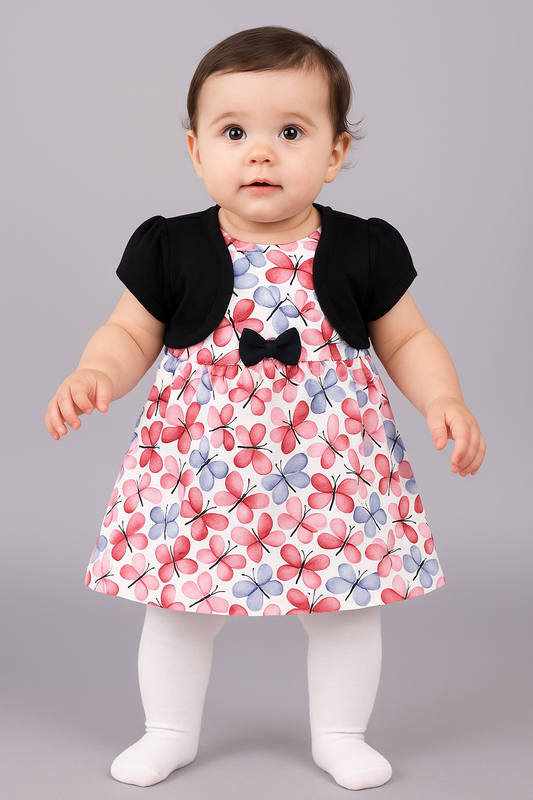 REHOO Baby Butterfly Printed Frock