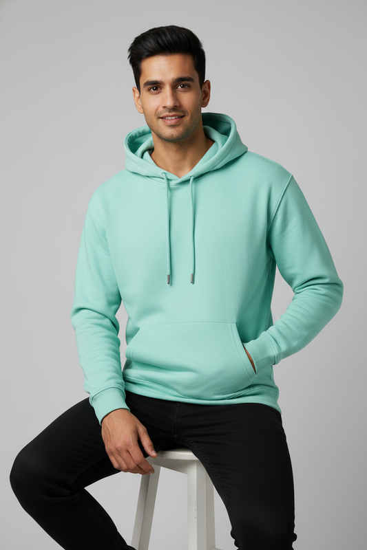 Men Regular Fit Hoodie Mint