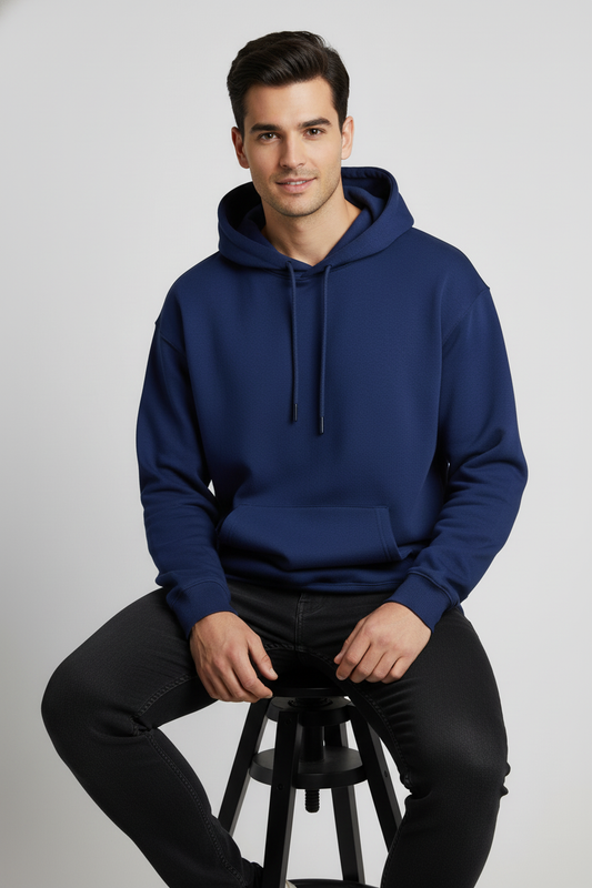 Men Regular Fit Hoodie Royal Blue