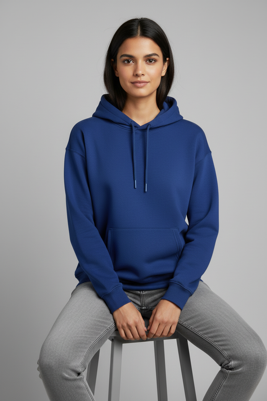 Women Regular Fit Hoodie Royal Blue