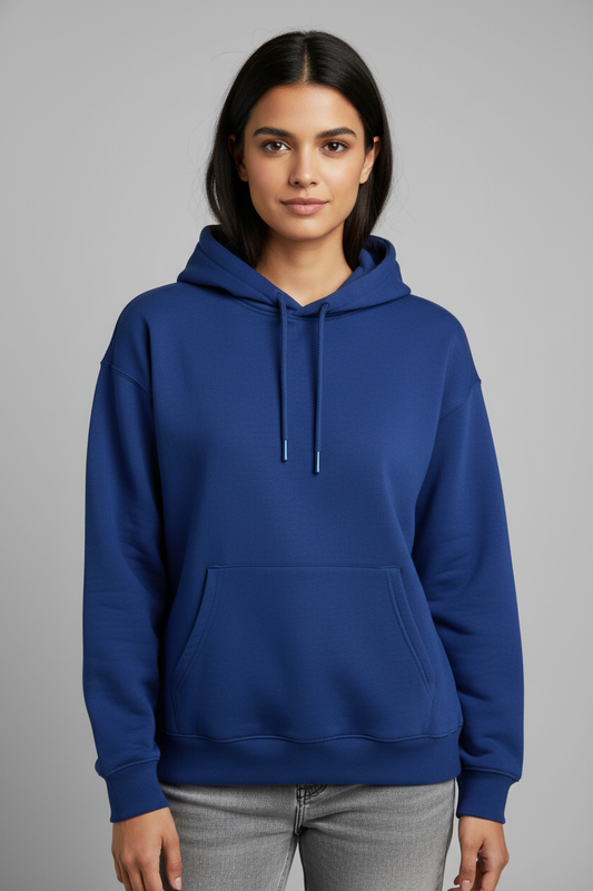 Women Regular Fit Hoodie Royal Blue