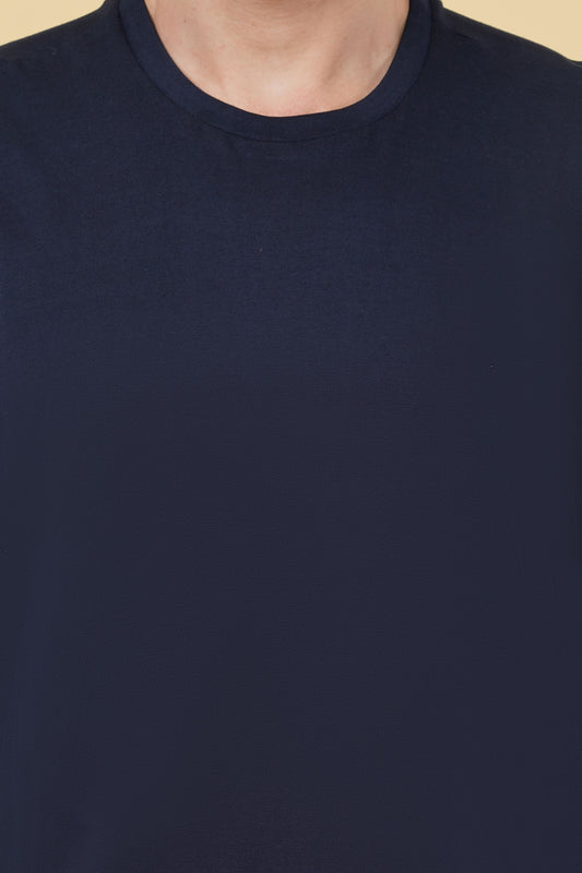 Oversize Solid T shirt - Men Navy