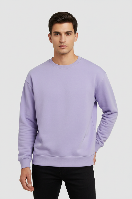 Men Regular Fit Sweatshirt Lavender