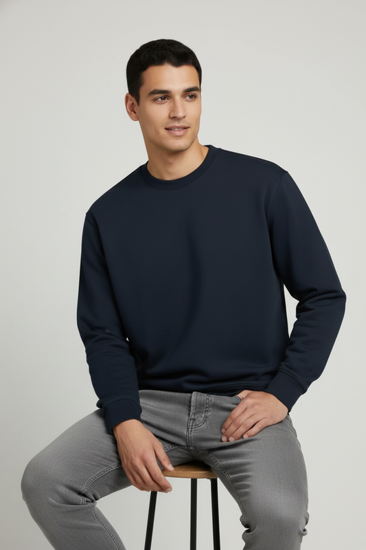 Men Regular Fit Sweatshirt Navy