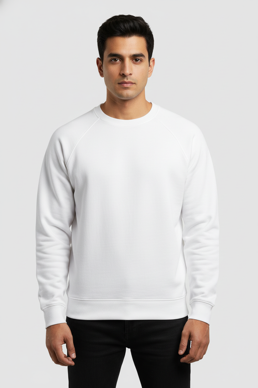 Men Regular Fit Sweatshirt White