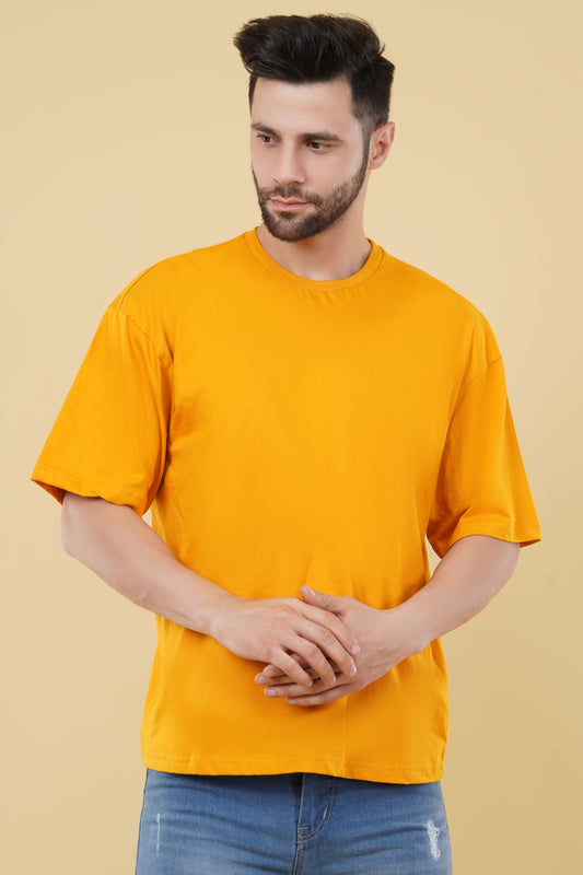Oversize Solid T shirt - Men Yellow