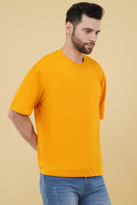 Oversize Solid T shirt - Men Yellow