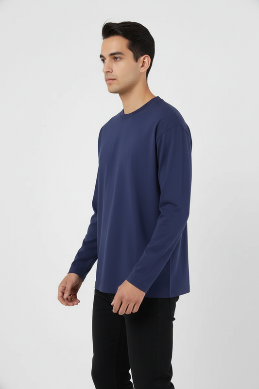 Men Regular Fit Full Sleeve T Shirt Royal Blue