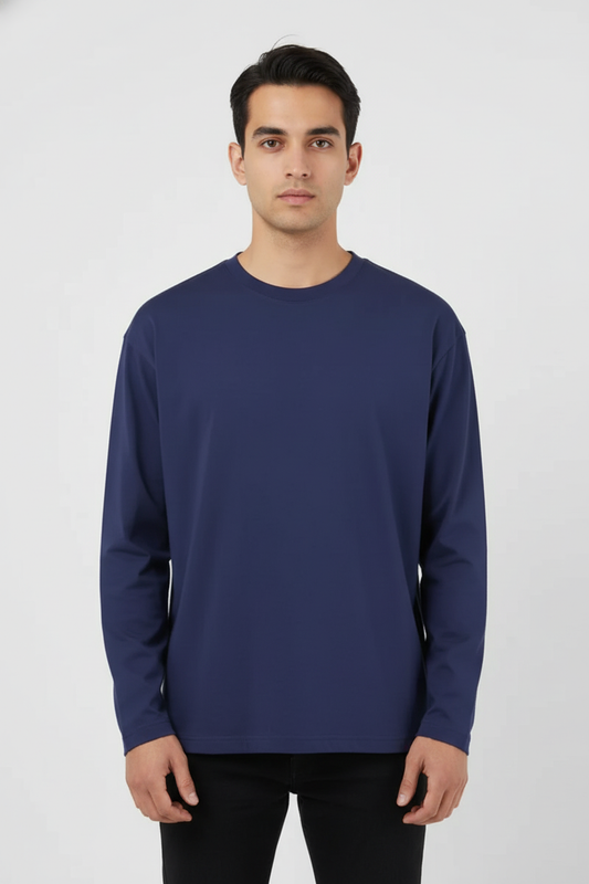 Men Regular Fit Full Sleeve T Shirt Royal Blue