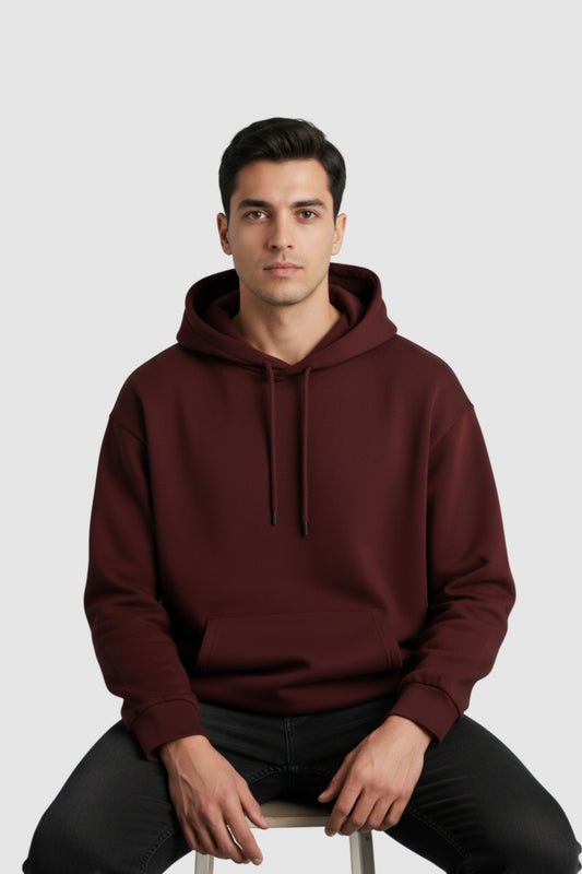 Men Regular Fit Hoodie Maroon