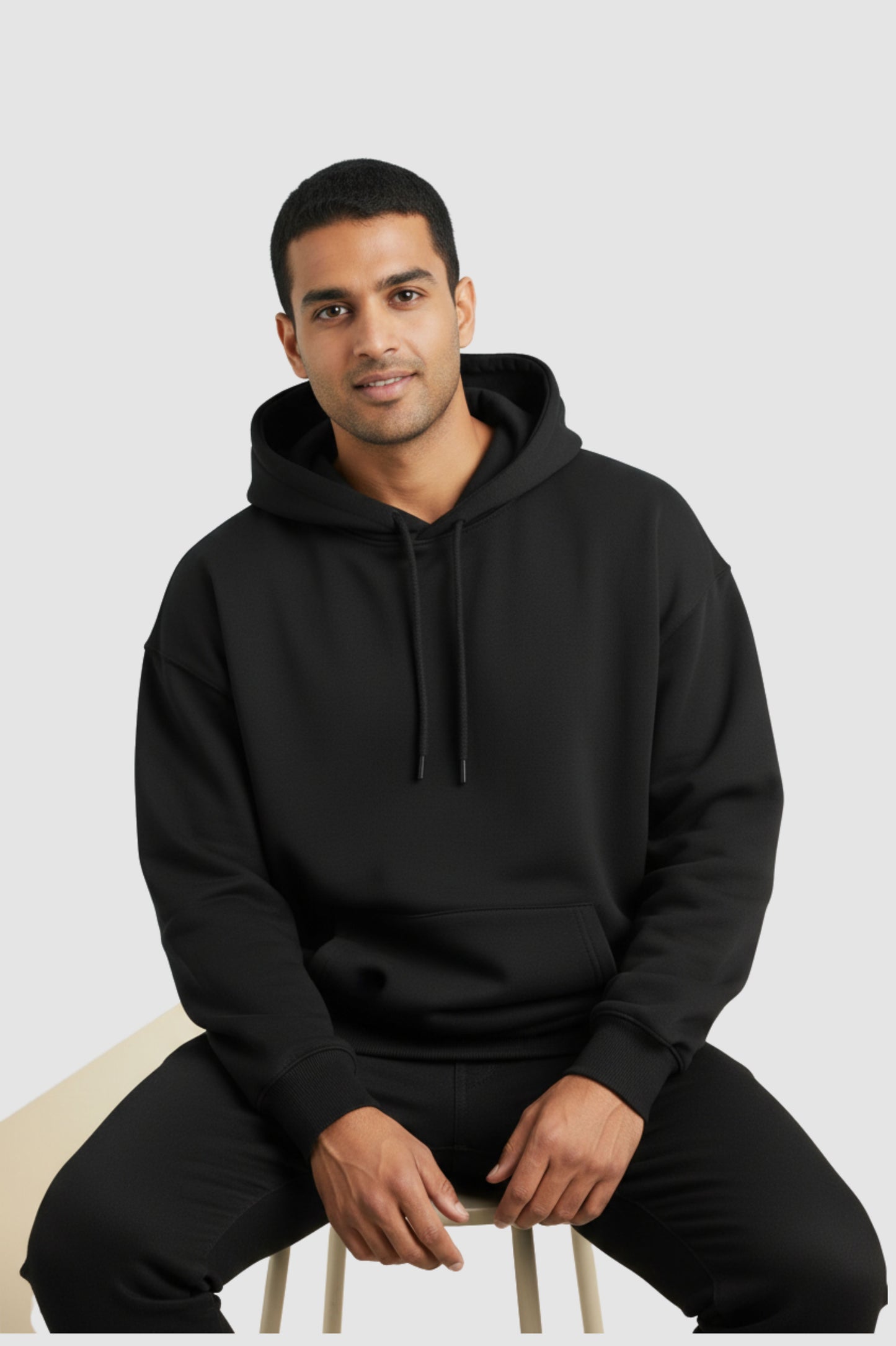 Men Regular Fit Hoodie Black