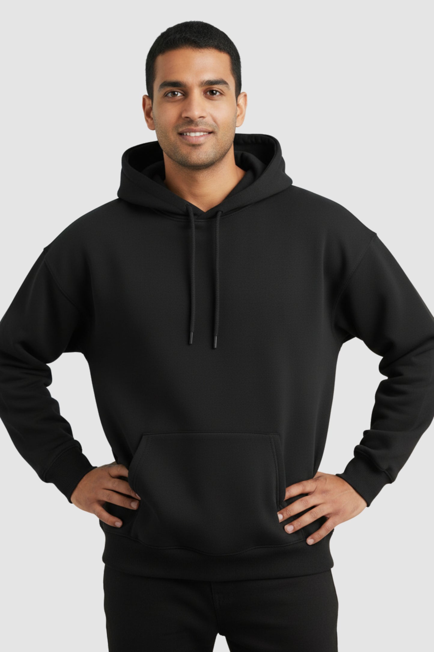 Men Regular Fit Hoodie Black