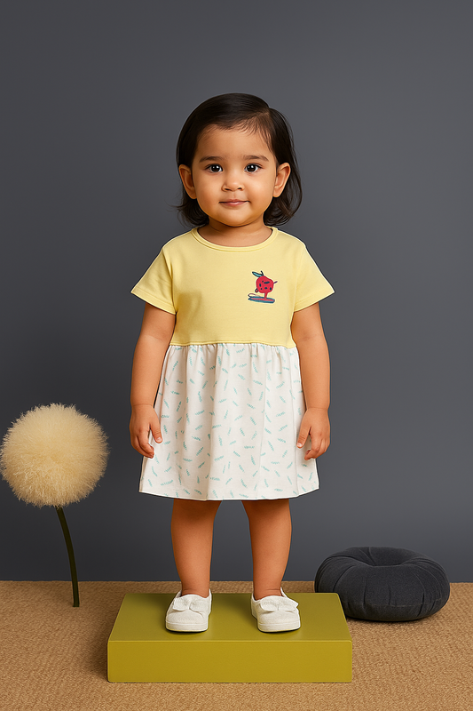 REHOO Baby Yellow Printed Frock