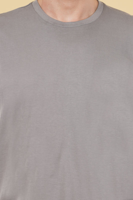 Oversize Solid T shirt - Men Grey