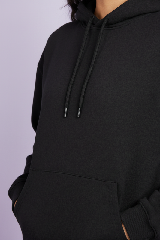 Women Regular Fit Hoodie Black