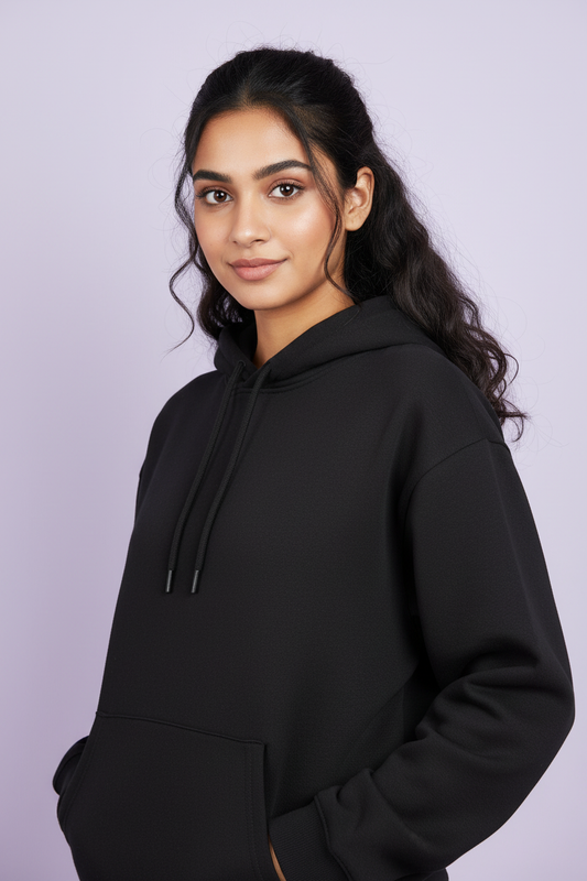 Women Regular Fit Hoodie Black