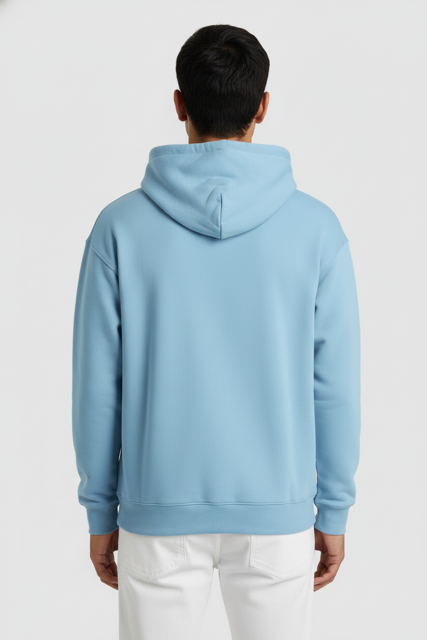 Men Regular Fit Hoodie Cool Blue