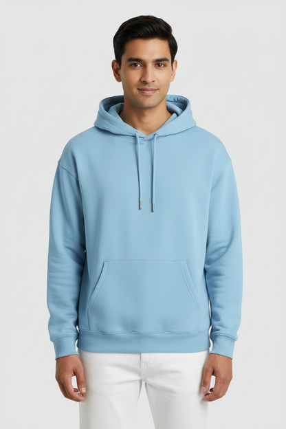 Men Regular Fit Hoodie Cool Blue
