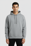 Men Regular Fit Hoodie Grey Melange