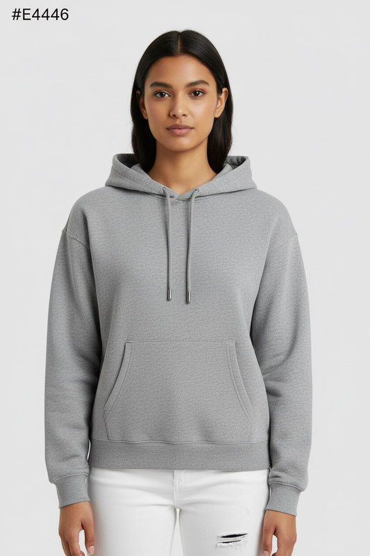 Women Regular Fit Hoodie Grey Melange