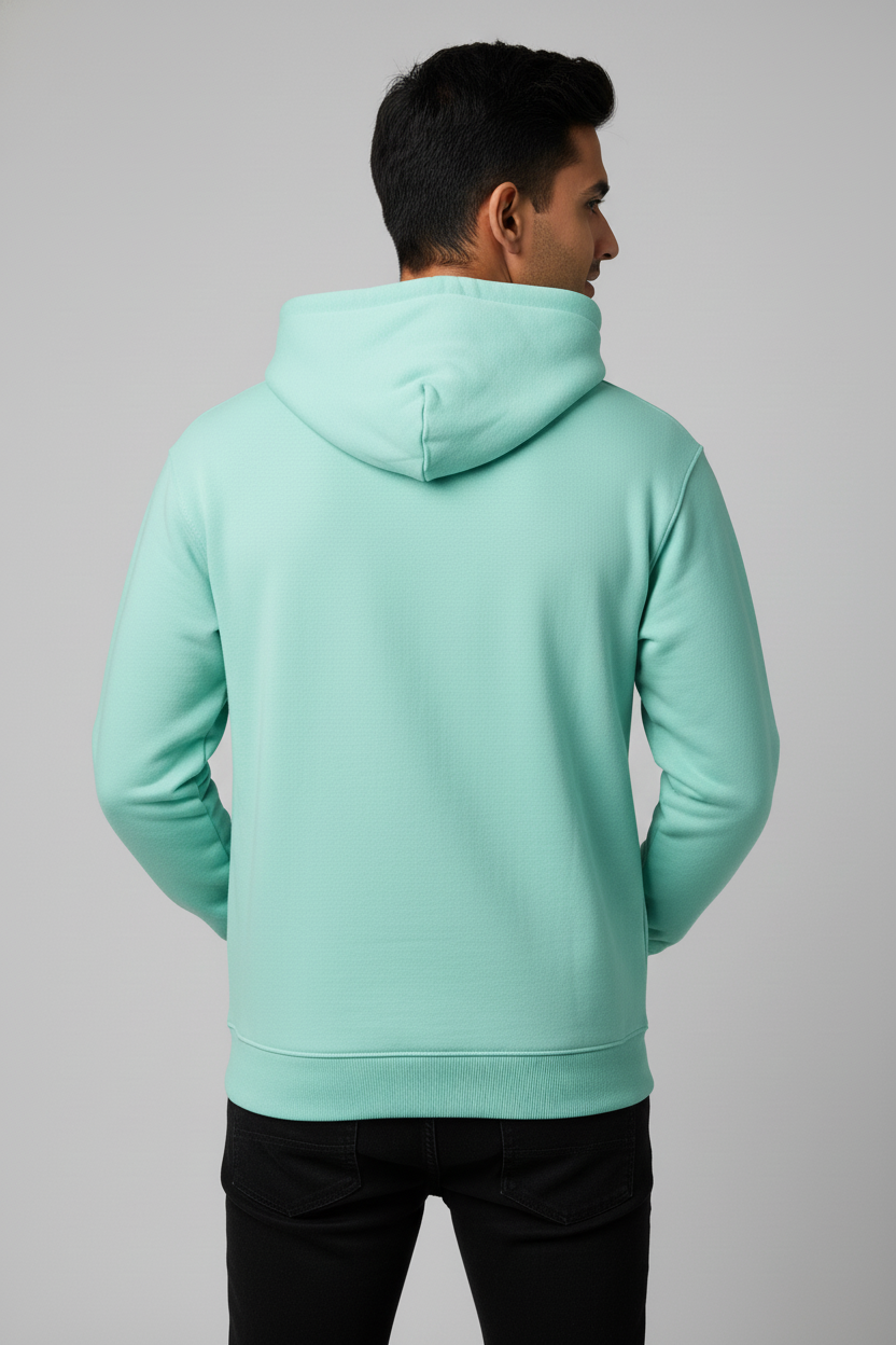 Men Regular Fit Hoodie Mint