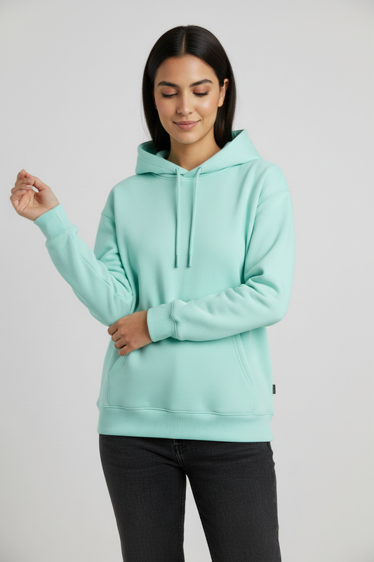 Women Regular Fit Hoodie Mint