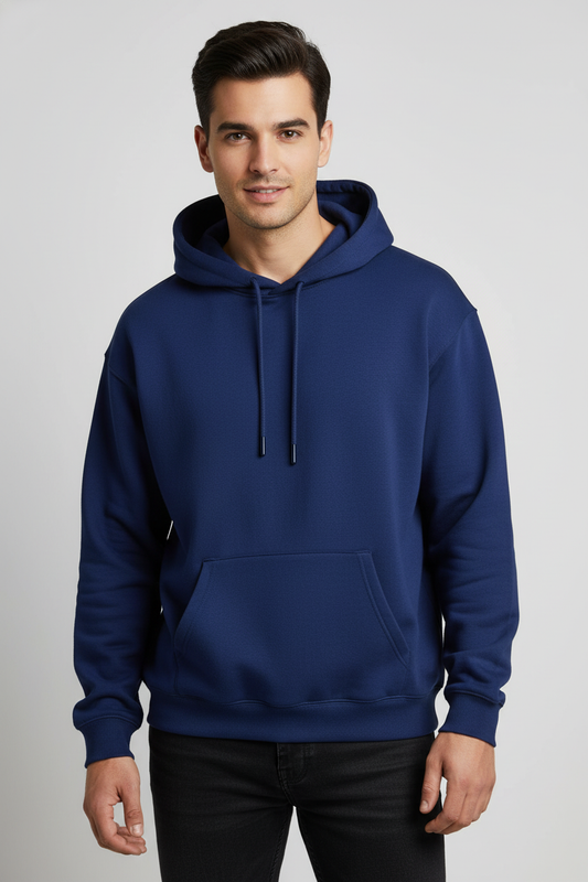 Men Regular Fit Hoodie Royal Blue