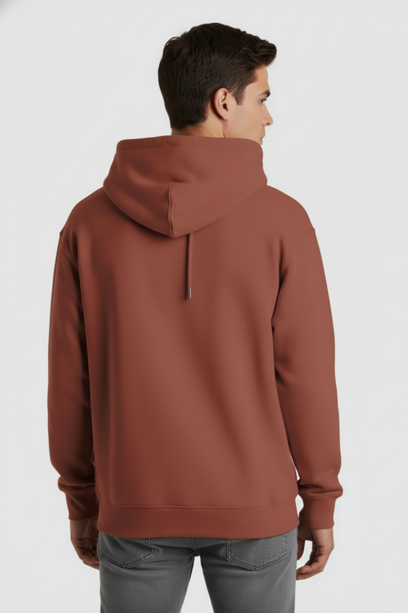 Men Regular Fit Hoodie Coral