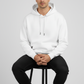 Men Regular Fit Hoodie White