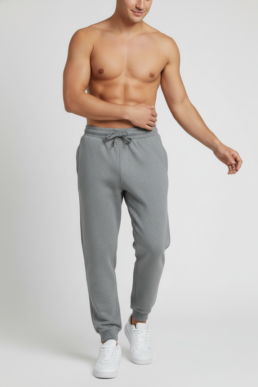 Men Regular Fit  Joggers Grey Melange