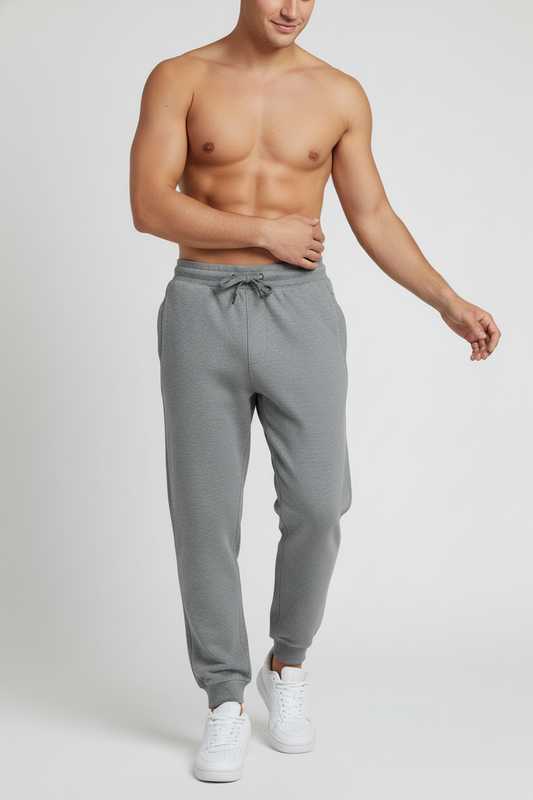 Men Regular Fit  Joggers Grey Melange