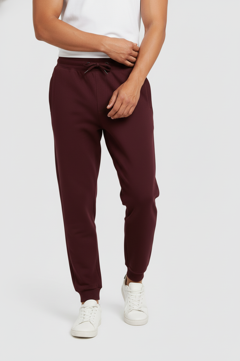 Men Regular Fit  Joggers  Maroon