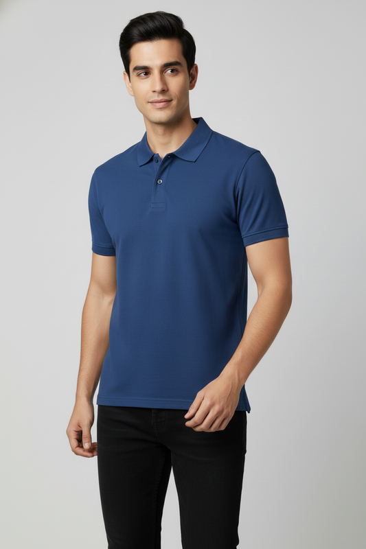 Men Regular Fit Polo T Shirt Royal Blue