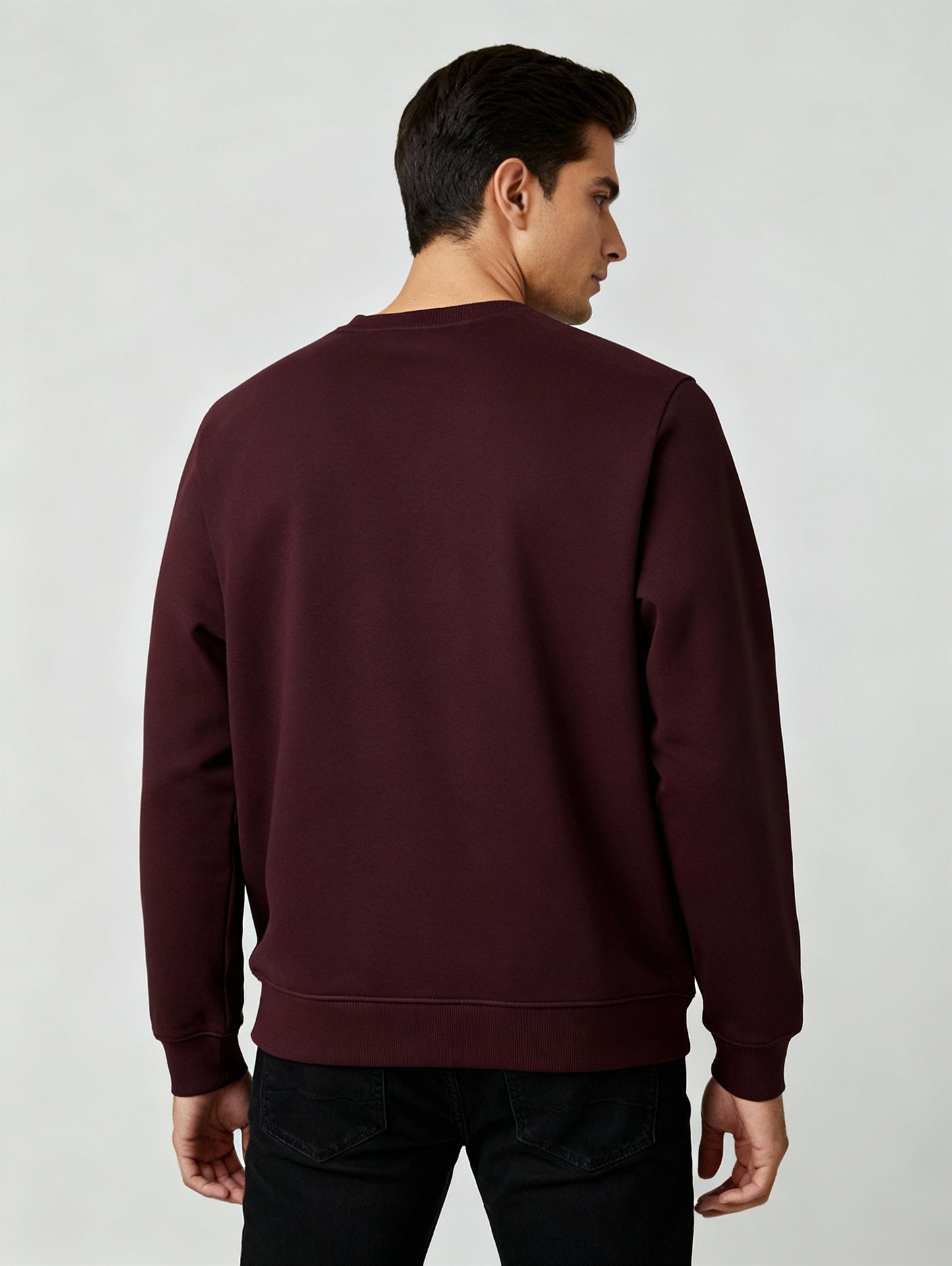 Men Regular Fit Sweatshirt Maroon