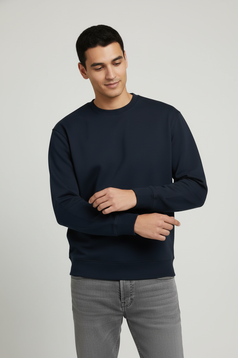 Men Regular Fit Sweatshirt Navy