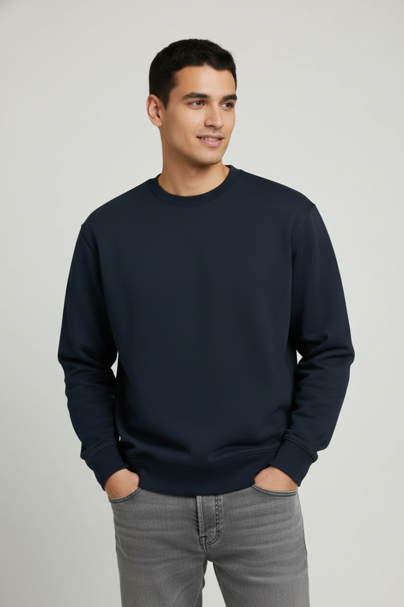 Men Regular Fit Sweatshirt Navy