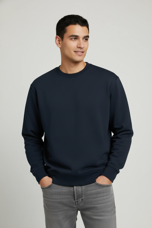 Men Regular Fit Sweatshirt Navy