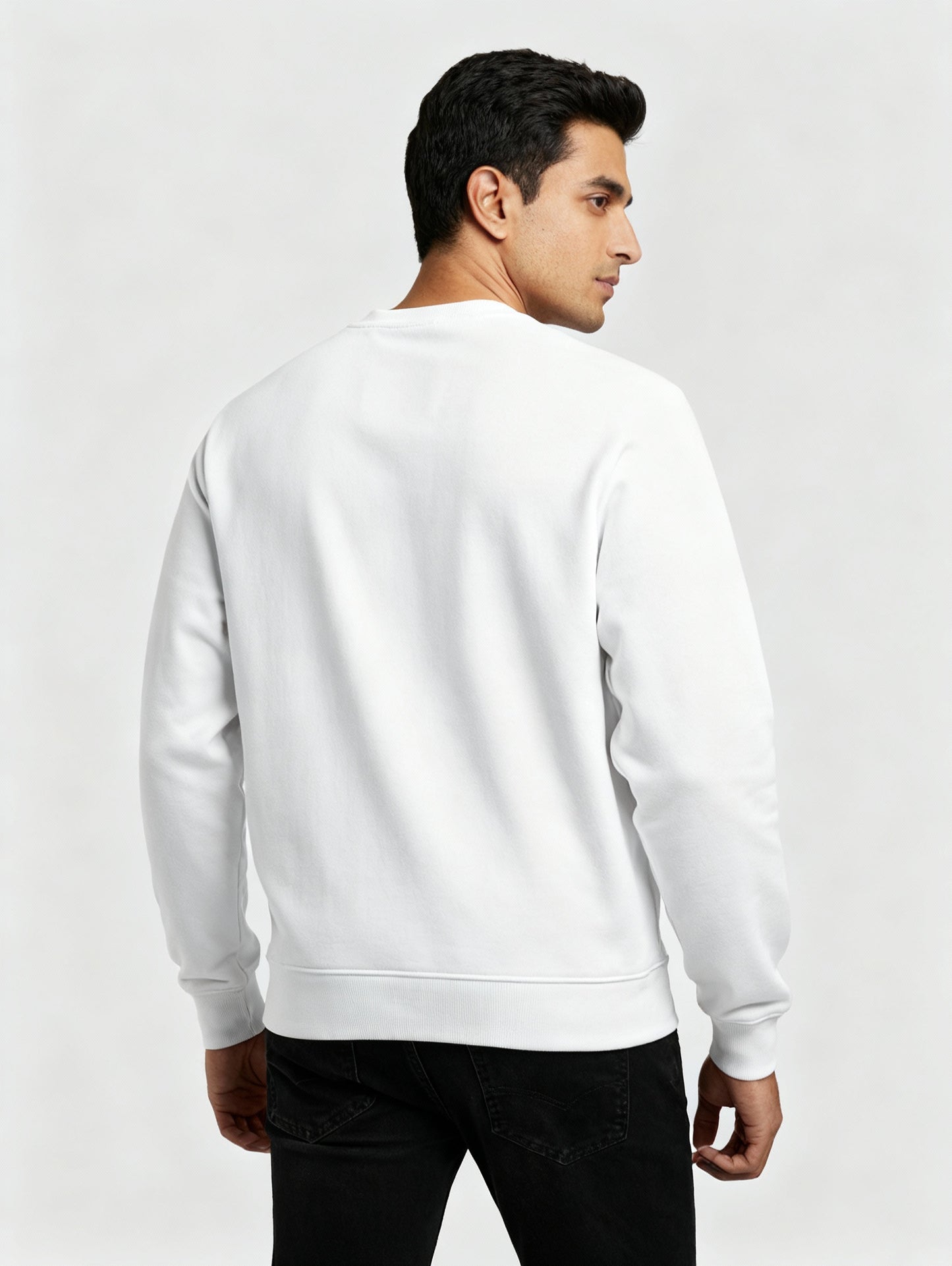 Men Regular Fit Sweatshirt White