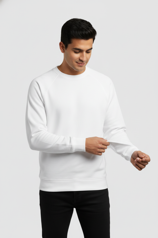 Men Regular Fit Sweatshirt White