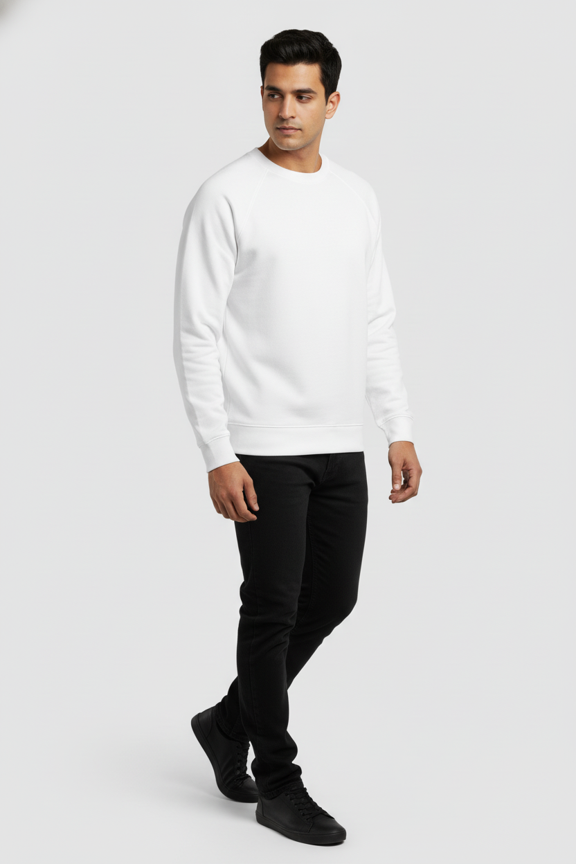 Men Regular Fit Sweatshirt White