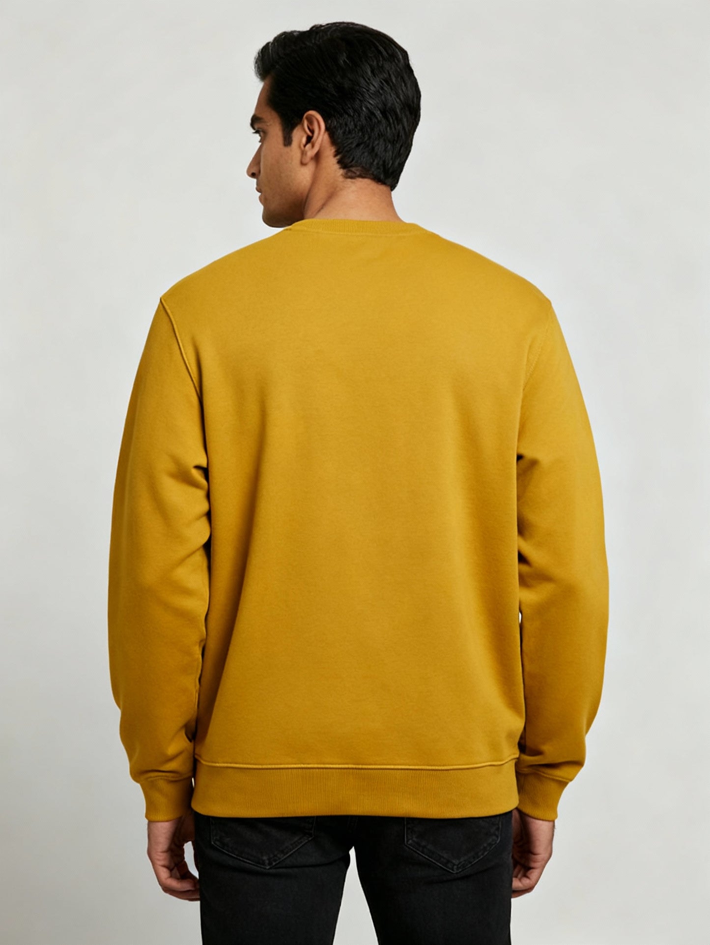 Men Regular Fit Sweatshirt Yellow