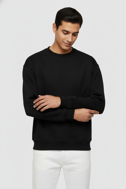 Men Regular Fit Sweatshirt Black