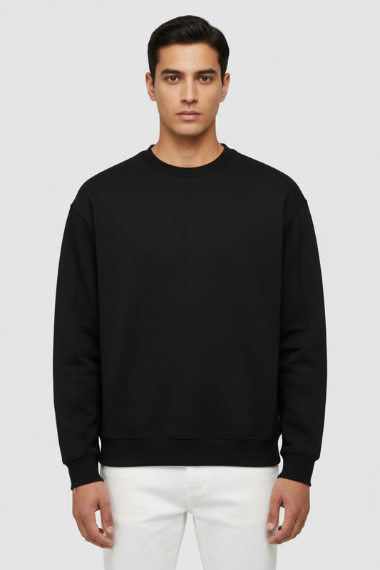 Men Regular Fit Sweatshirt Black