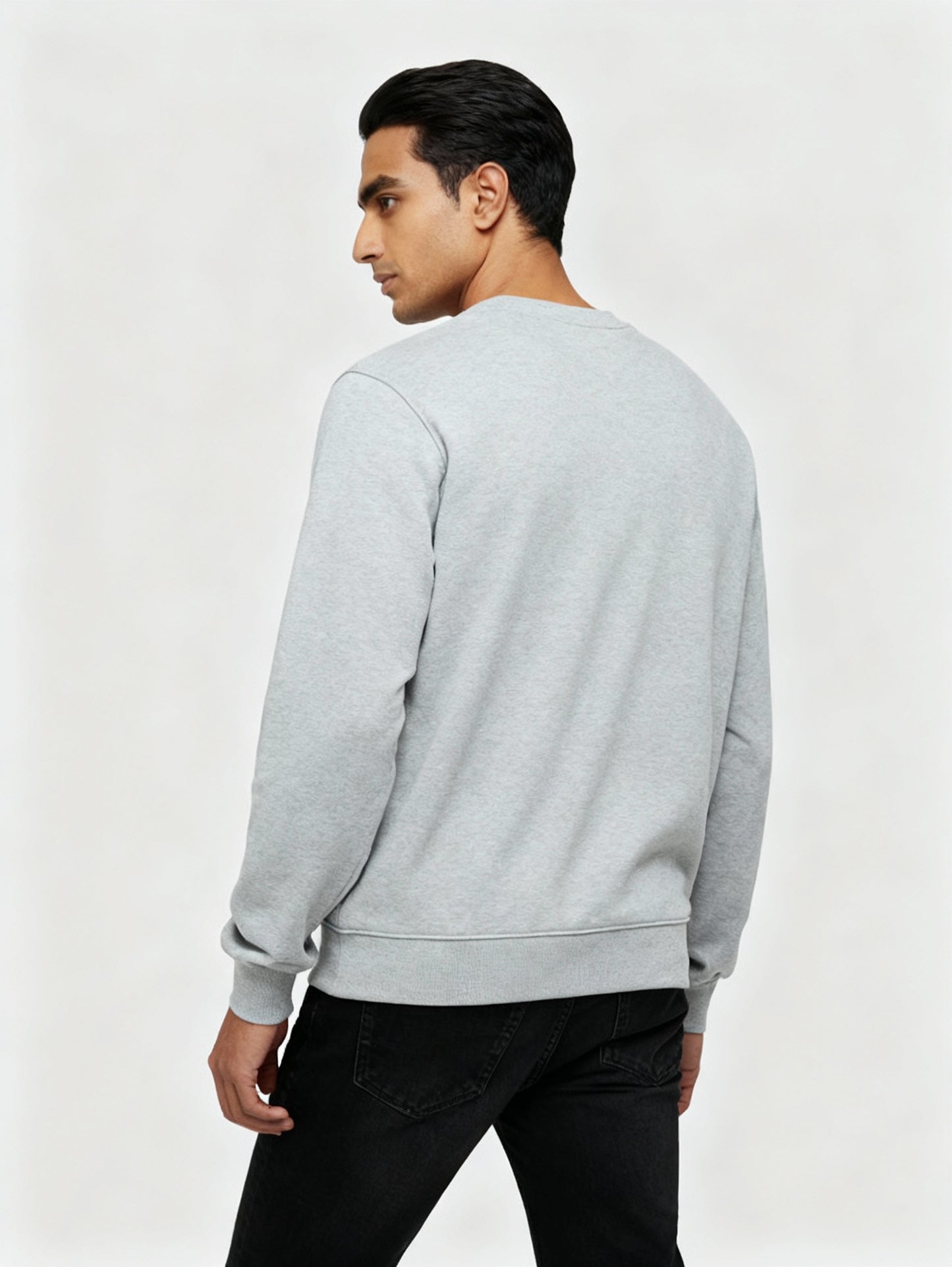 Men Regular Fit Sweatshirt Grey Melange