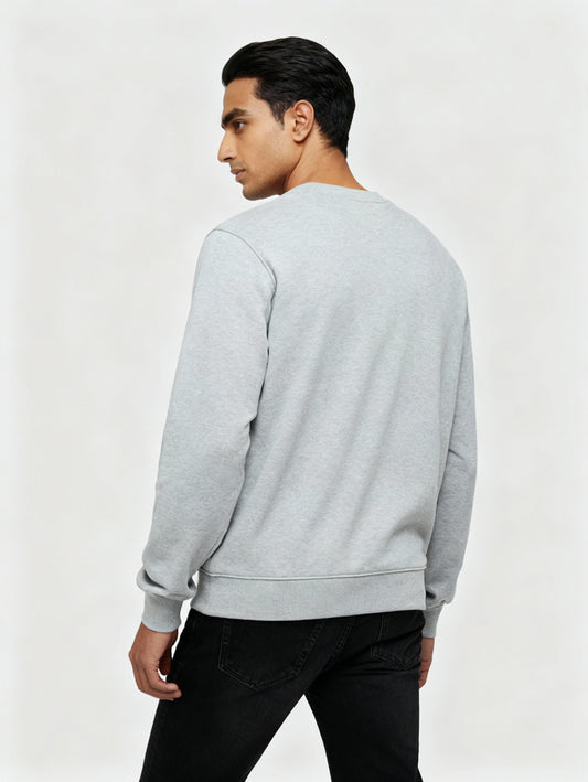 Men Regular Fit Sweatshirt Grey Melange