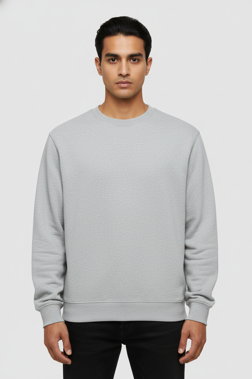Men Regular Fit Sweatshirt Grey Melange