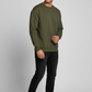 Men Regular Fit Sweatshirt Olive Green