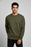 Men Regular Fit Sweatshirt Olive Green