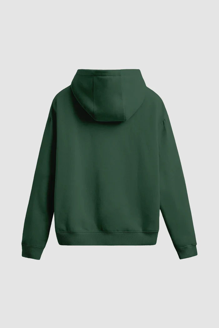 Men Regular Fit Hoodie Bottle Green